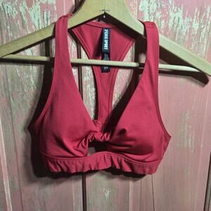 PINK Victoria's Secret VS Sport Bra Swimwear Twist Front Gym Pool Beach Sz Small